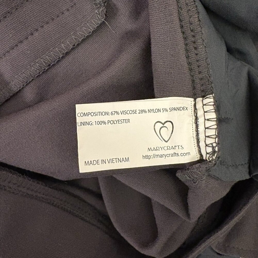 Marycrafts Women's Pull On Chino Pants Size 4 Gray Cropped Mid Rise Stretch NWOT - Picture 13 of 14